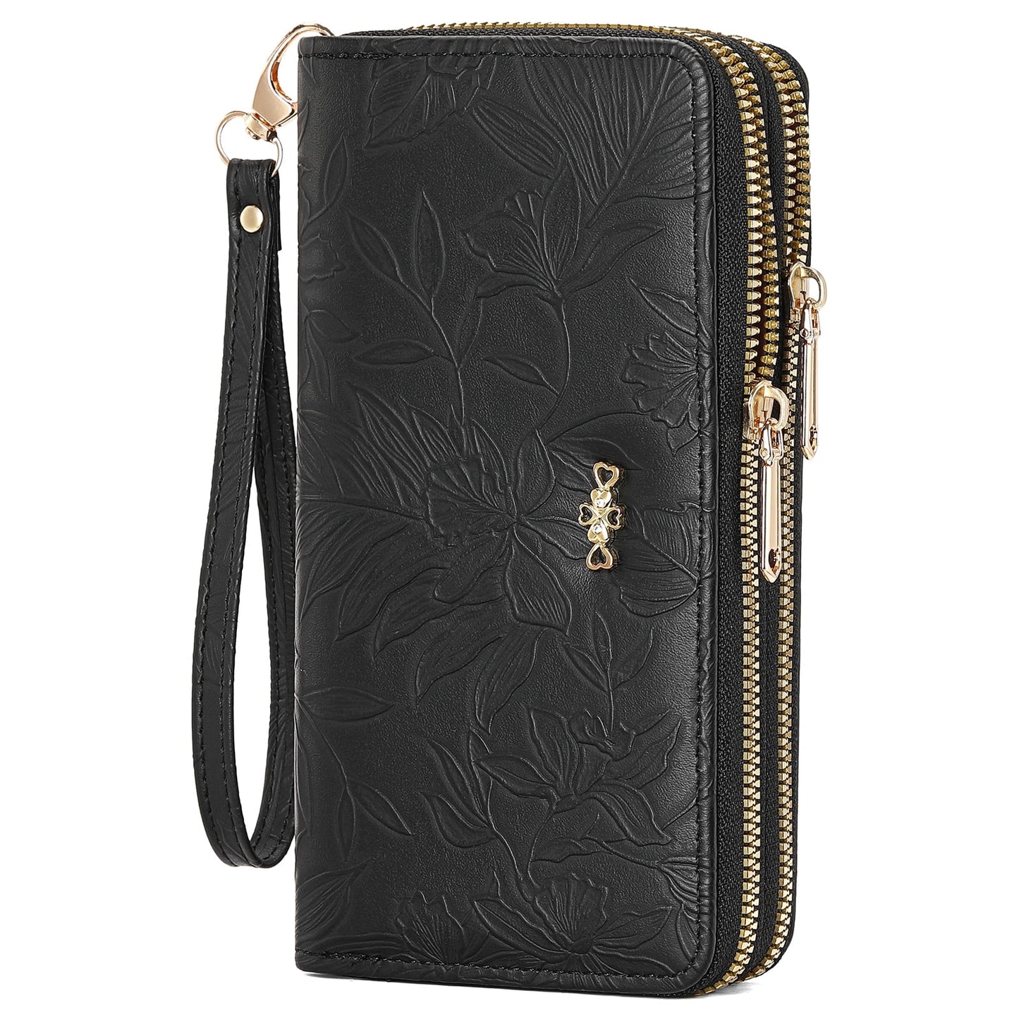 Wallet for Women Clutch Double Zip Around Credit Card Holder Leather Women's Wallet Large Capacity