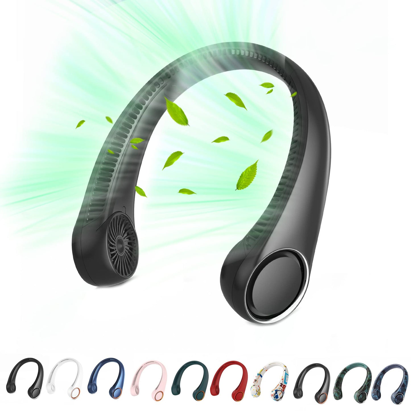 Portable Neck Fan, Hands Free Bladeless, 360° Cooling Personal Fan, Wearable Quiet Fan for Outdoor Indoor, Birthday Gifts for Men Women Mom Dad