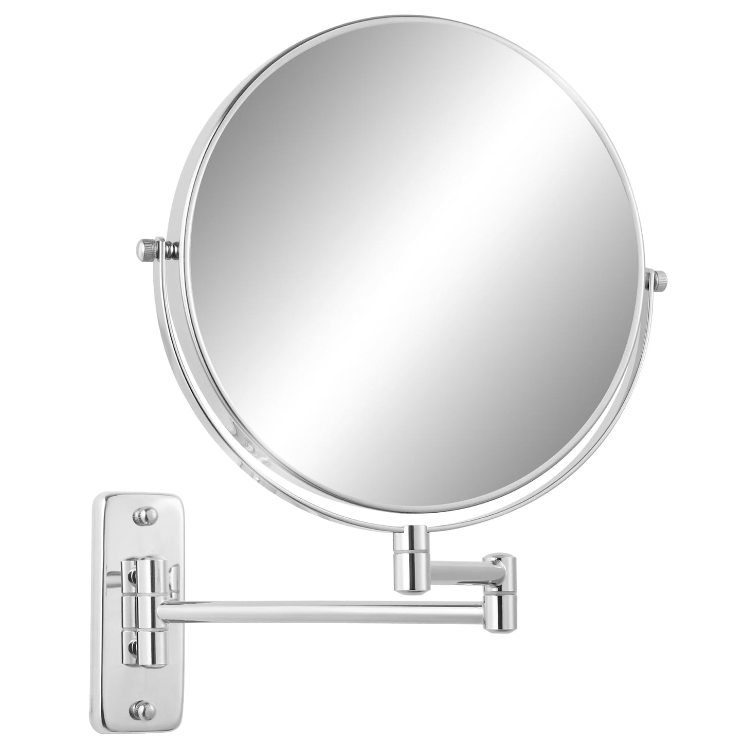 9" Magnifying Wall Mount Makeup Vanity Mirror, 1x/7x Double-Side with Magnification, Swivel Extendable Shaving Mirror for Bathroom, Chrome
