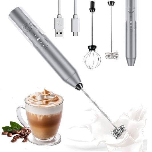 Handheld Milk Frother, Electric Whisk & Mini Blender, Stainless Steel Drink Mixer