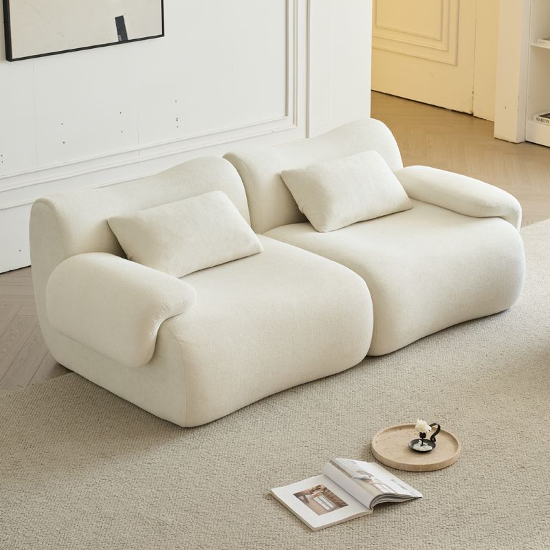 Modular Sectional Sofa 79" Sectional Couches 2 Seater Chenille Couch Beige