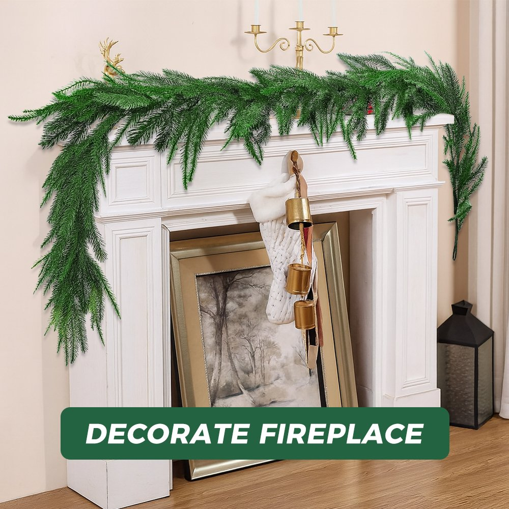 6FT Realistic Artificial Christmas Garland Lifelike Cedar Garland for Holiday Outdoor Indoor Decorations