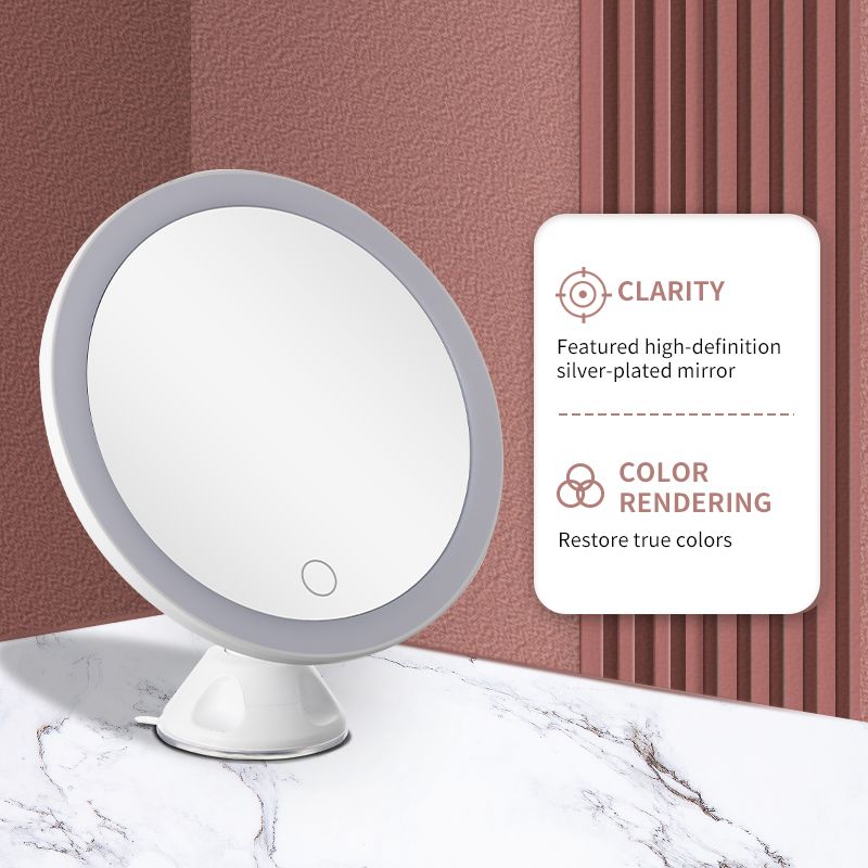10x Magnifying Mirror Lighted 360 Rotation with Suction Cup