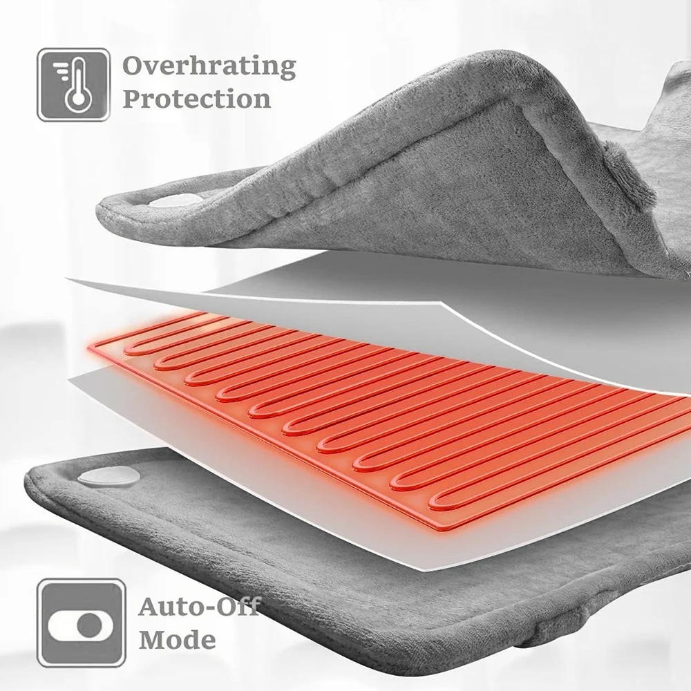 24" x33 "Heating Pad for Back Neck and Shoulders Heating Vest , 6 Heating Modes for Relaxing Gery