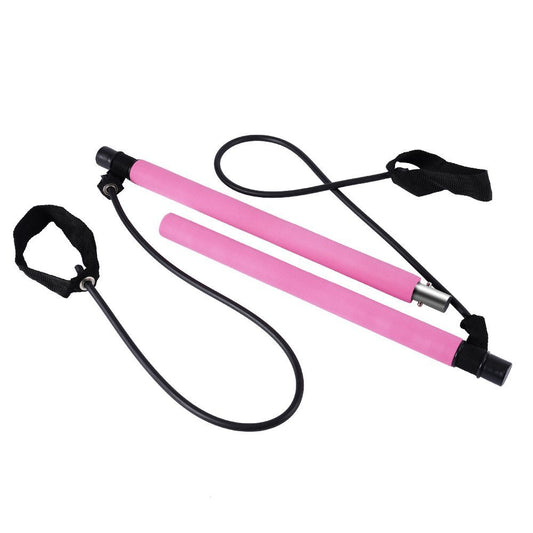 Pilates Bar with Foot Loop and Exercise Resistance Band