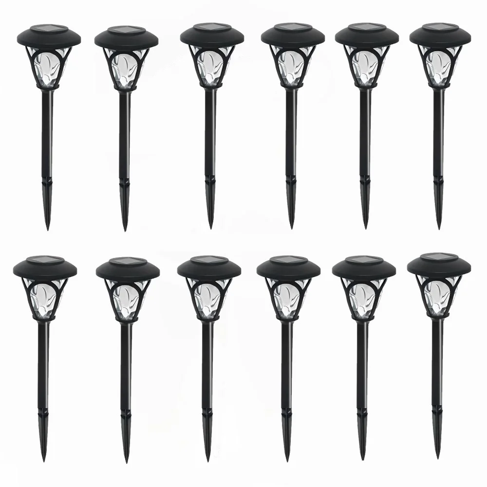 12 Packs Solar Pathway Lights Solar Lights Outdoor Ground Lights 12 Hrs Solar Powered Lights Auto On Off