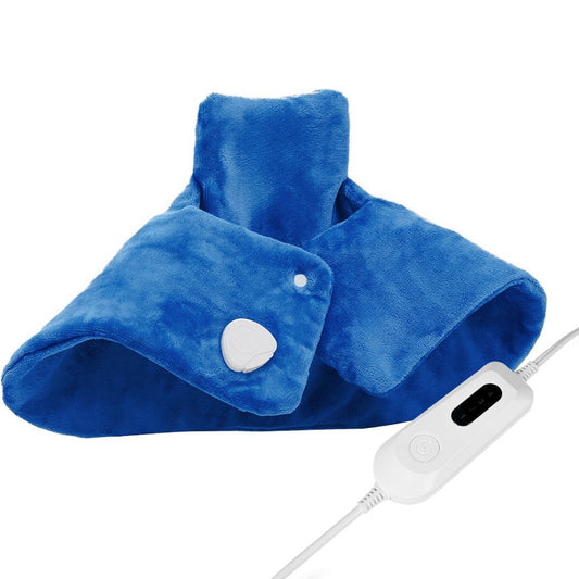 25''X 18''Blue Electric Heat Pad for Neck and Shoulders, Heating Pad with 4 Heat Settings and Auto Shut Off, Machine Washable, Gifts for Family