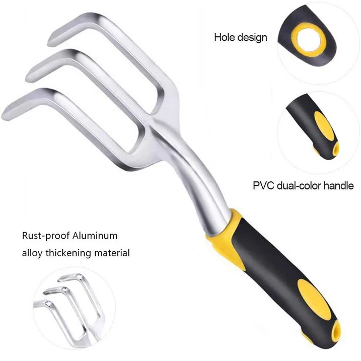 Garden Tools Set with Pruning Shears Hand Trowel Transplanter Hand Rake Gardening Gloves 5 Pcs