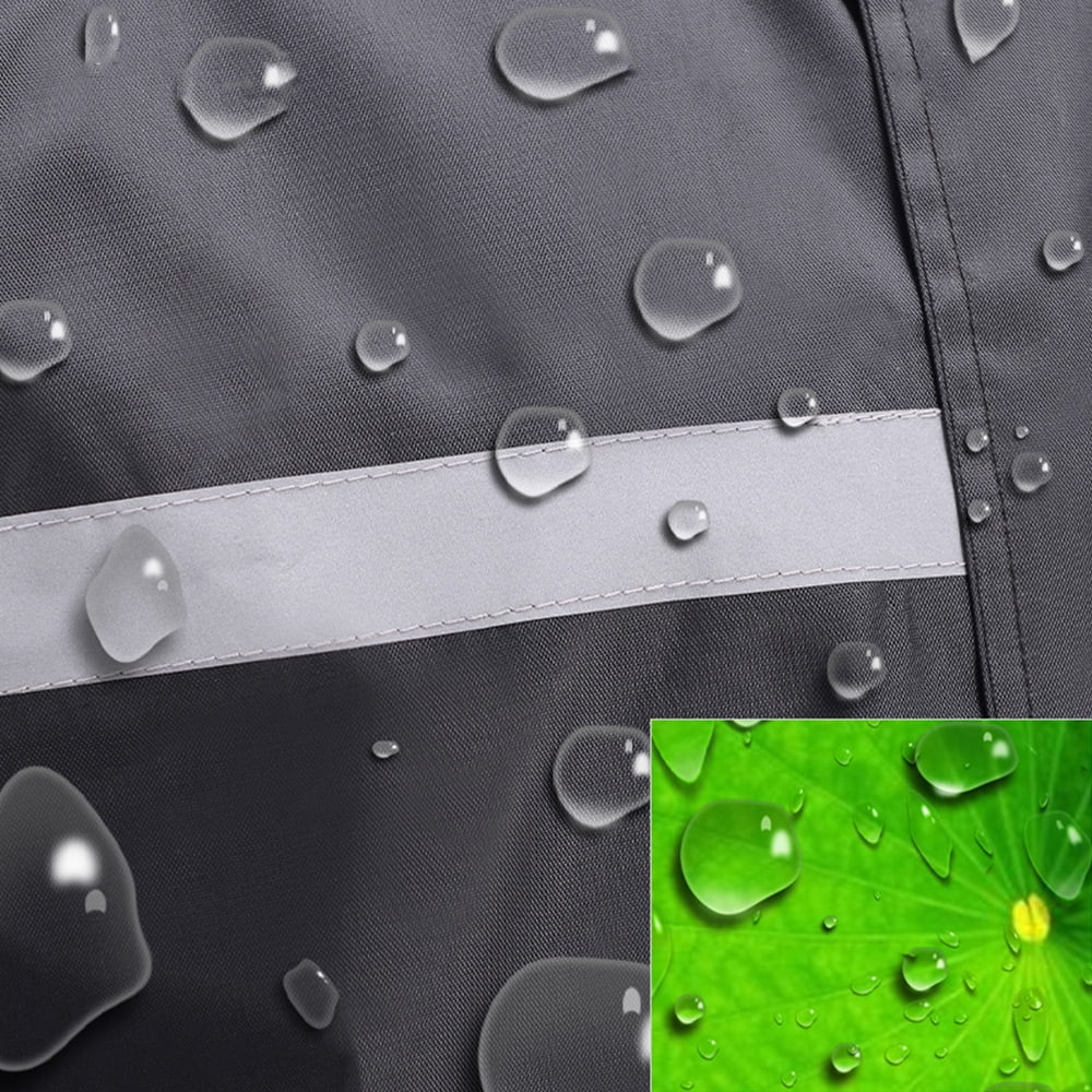 Waterproof Raincoat Men's Long Rain Jacket Lightweight Rainwear Reflective Reusable with Hood