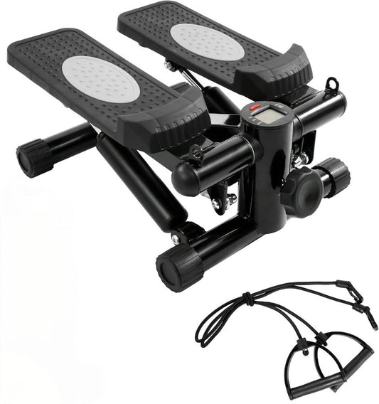 Adjustable Mini Step Machine for Full Body with Bands (Up to 300 lbs)