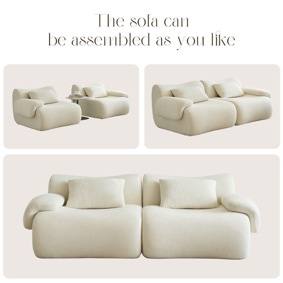 Modular Sectional Sofa 79" Sectional Couches 2 Seater Chenille Couch Beige