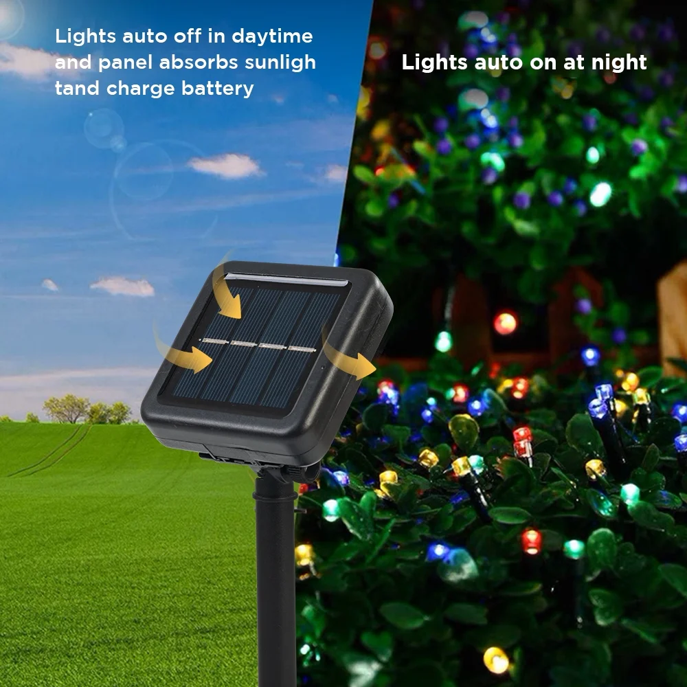 Solar String Lights 75ft 200 LED Outdoor Solar Lights 8 Modes Solar Christmas String Lights