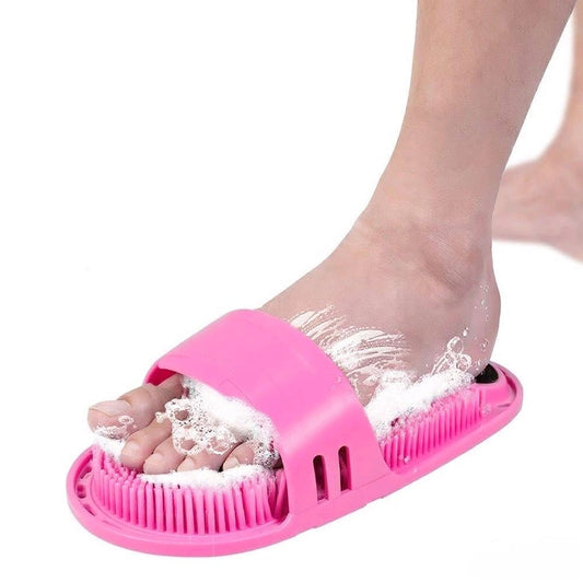 Silicone Foot Scrubber Massage and Cleaning Non-Slip for Shower (1PCS Pink)