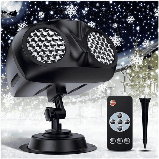 Christmas Snowflake Projector Lights Remote Control Timer Waterproof LED Snowflake Light Snowfall Show Lights for Xmas Holiday Party Decoration