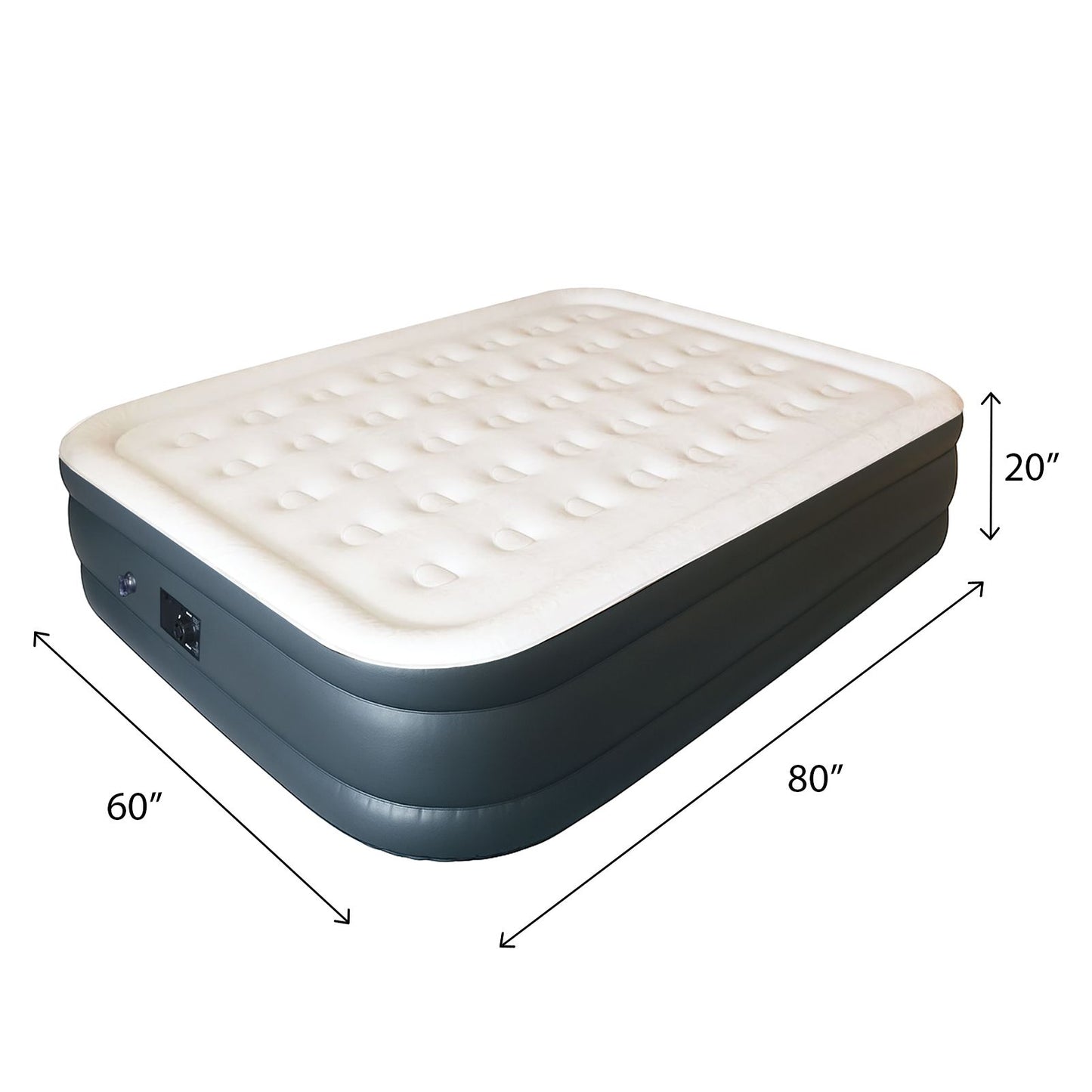 Air Mattress Bed 80" x 60" x 20" Queen Built in Pump Inflatable Mattress Blow Up Bed Travel Air Bed Portable Mattress