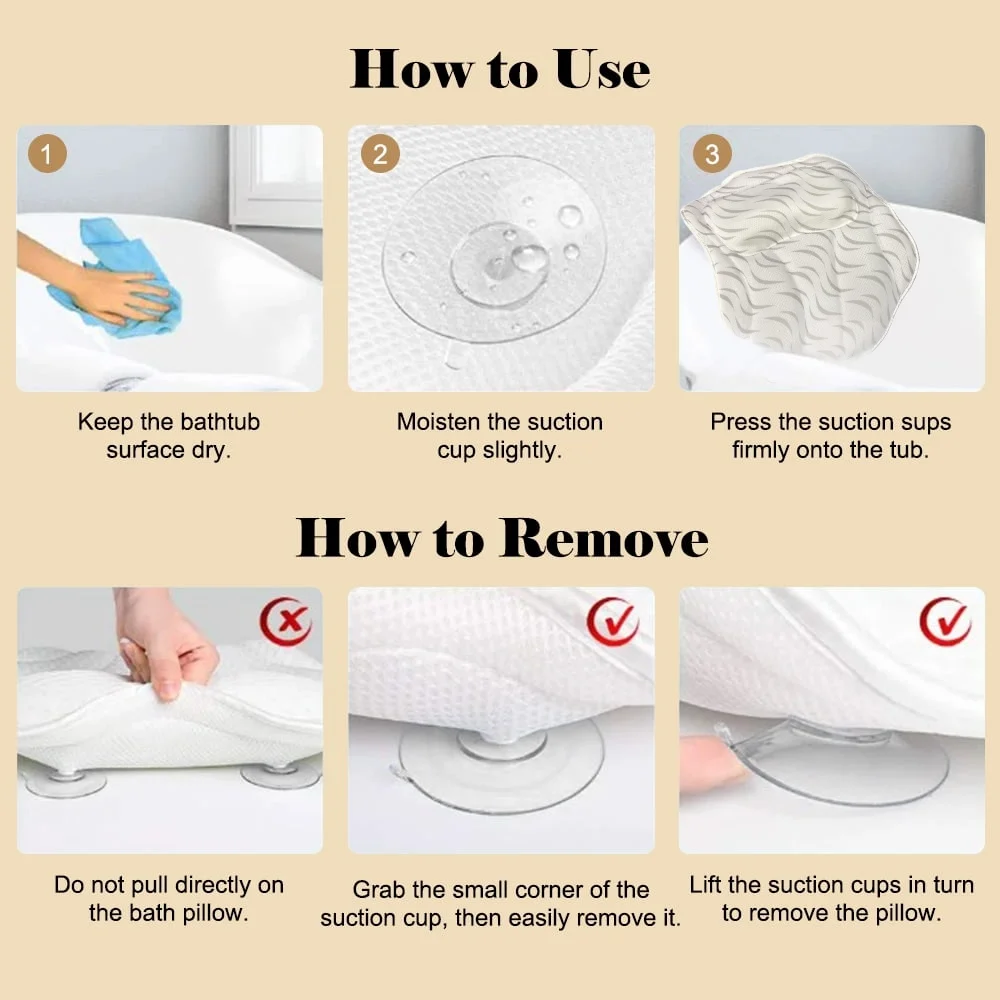 Bath Pillow with Washing Bag