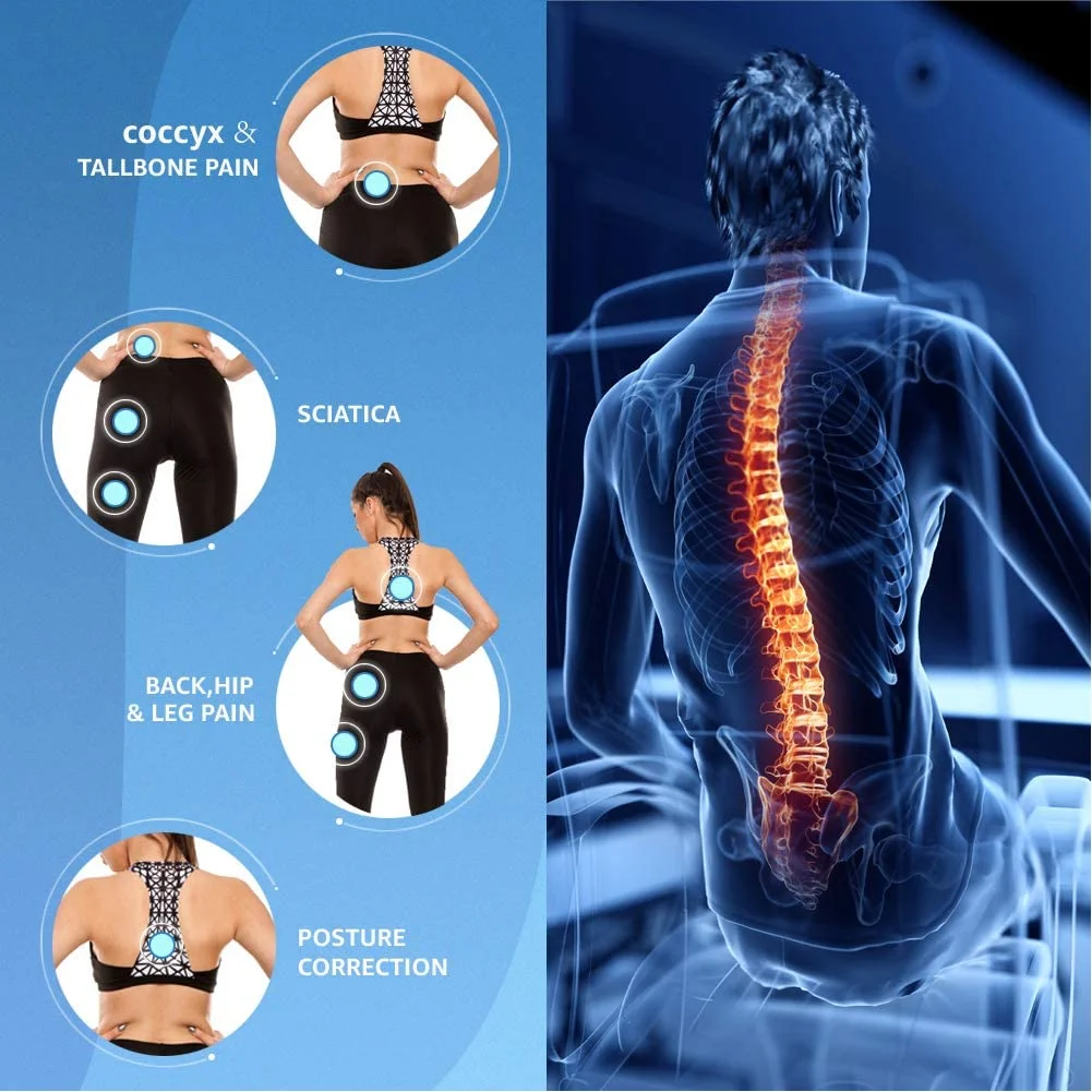 Non-Slip Memory Foam Coccyx Pad, Ergonomic Cushions Pad, Office Chair for Pressure Relief Sciatica & Pain Relief for Long Sitting, Car Seat, Airplane, Gaming Chair