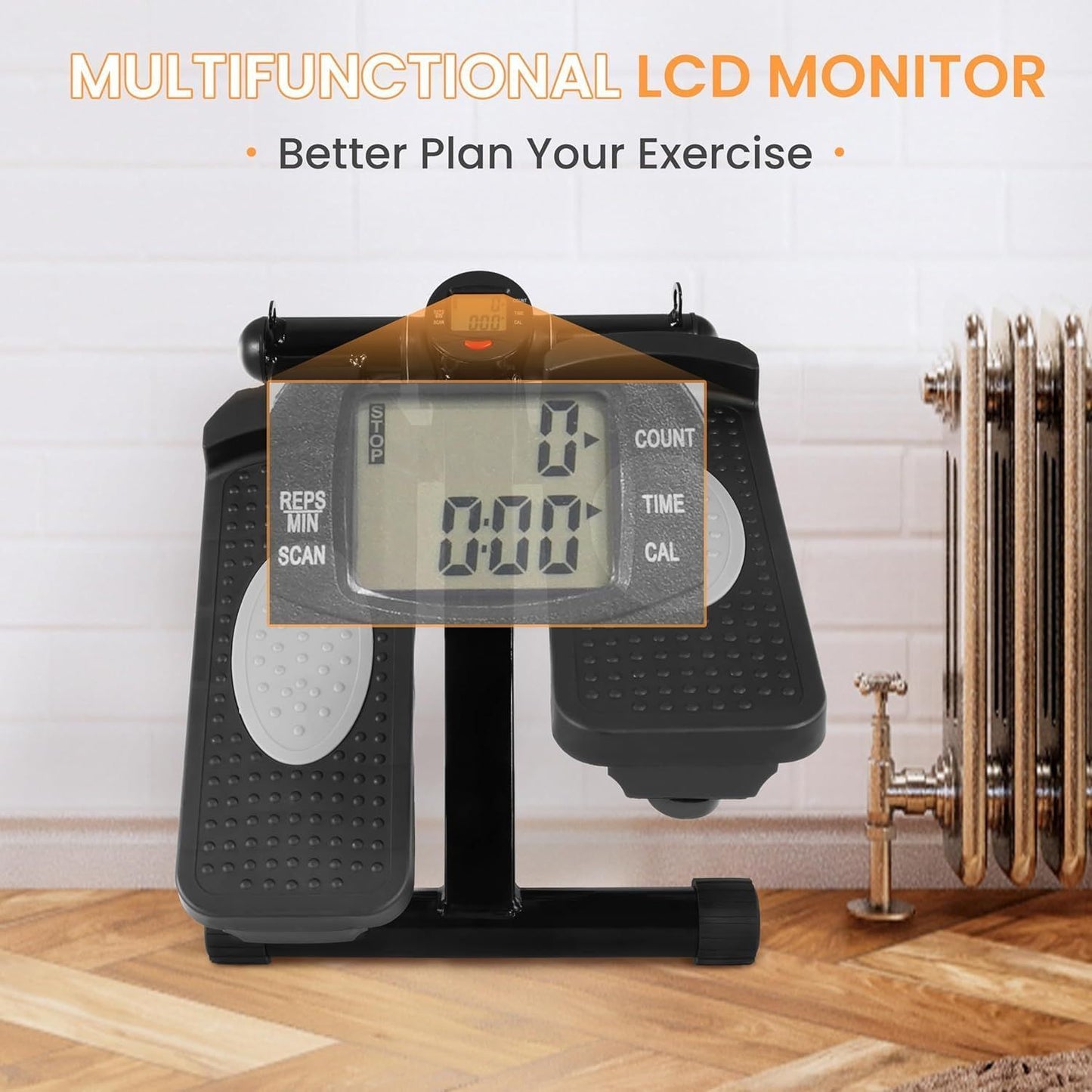 Adjustable Mini Step Machine for Full Body with Bands (Up to 300 lbs)
