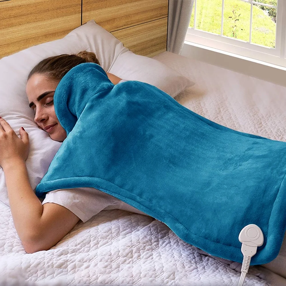 24" x33 "Heating Pad for Back Neck and Shoulders Heating Vest , 6 Heating Modes for Relaxing Blue