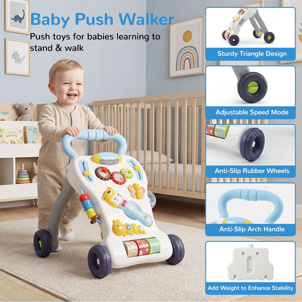 Baby Push Walker Sit to Stand Toddler Learning Walking Toys Baby toys for 6 12 24 Months