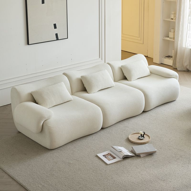 Modular Sectional Sofa 115" Sectional Couches 3 Seater Chenille Couch Beige