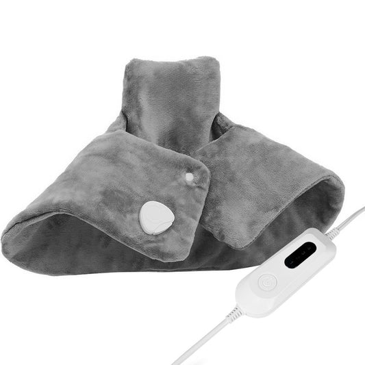 25''X 18''Grey Electric Heat Pad for Neck and Shoulders, Heating Pad with 4 Heat Settings and Auto Shut Off, Machine Washable, Gifts for Family