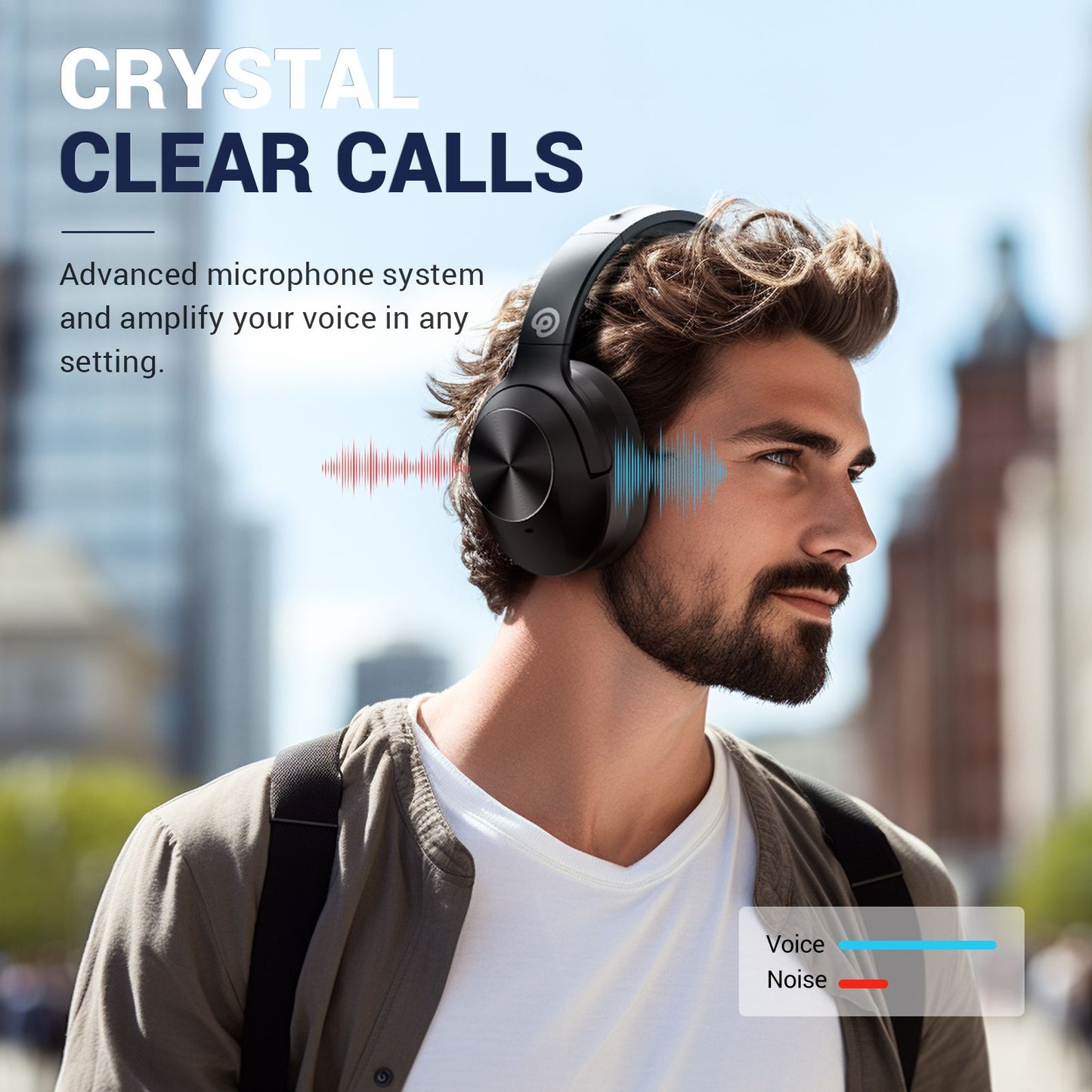 Hybrid Bluetooth Headphones Active Noise Cancelling with Hi-Fi Audio