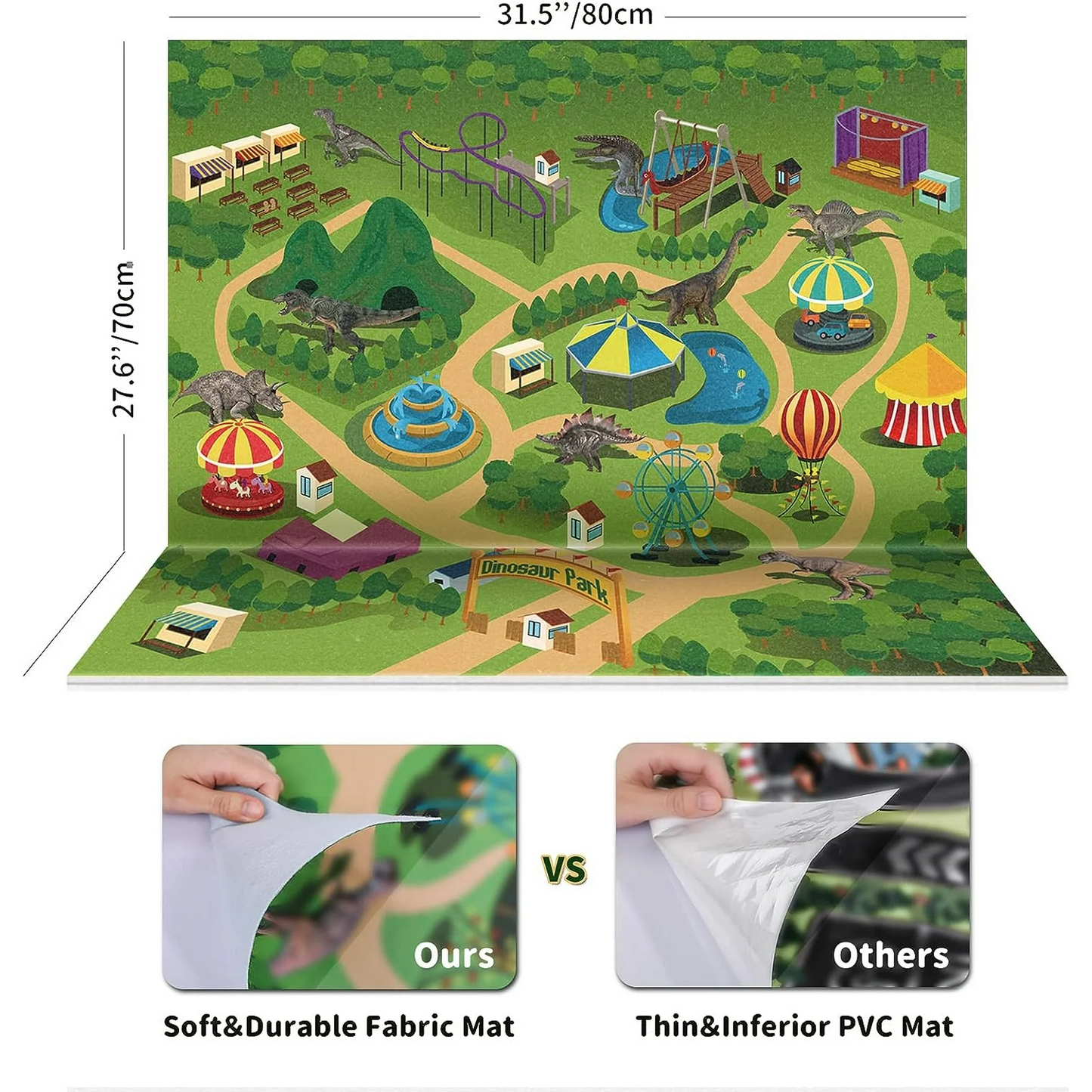 Dinosaur Toys with Play Mat, 9 Kinds Realistic Jurassic Dinosaur Figures, High Quality Educational toy gifts for Toddlers Boys and Girls