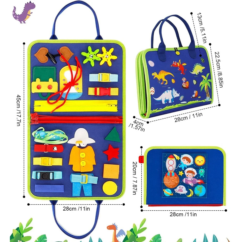 Montessori Busy Board Book Sensory Learning Toys for Toddlers