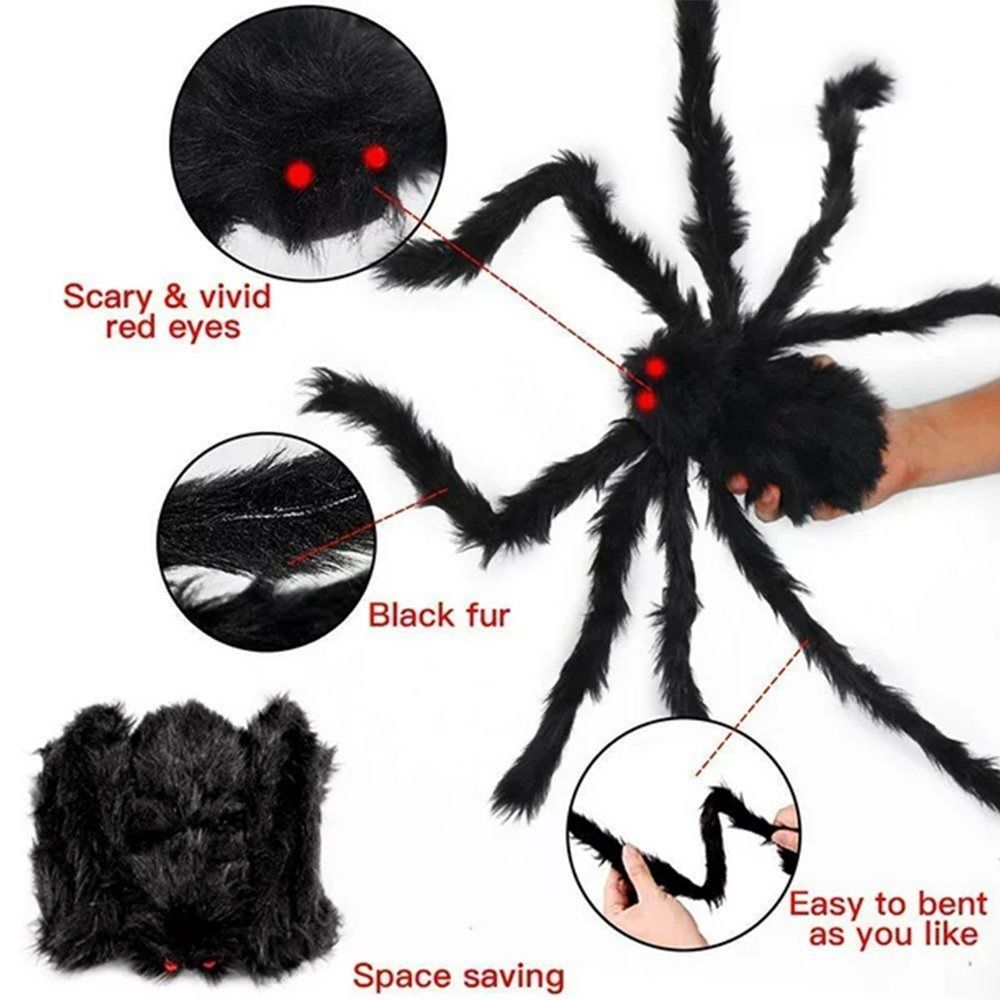 Giant Halloween Spider Set 78.7in with 16.4ft Giant Web
