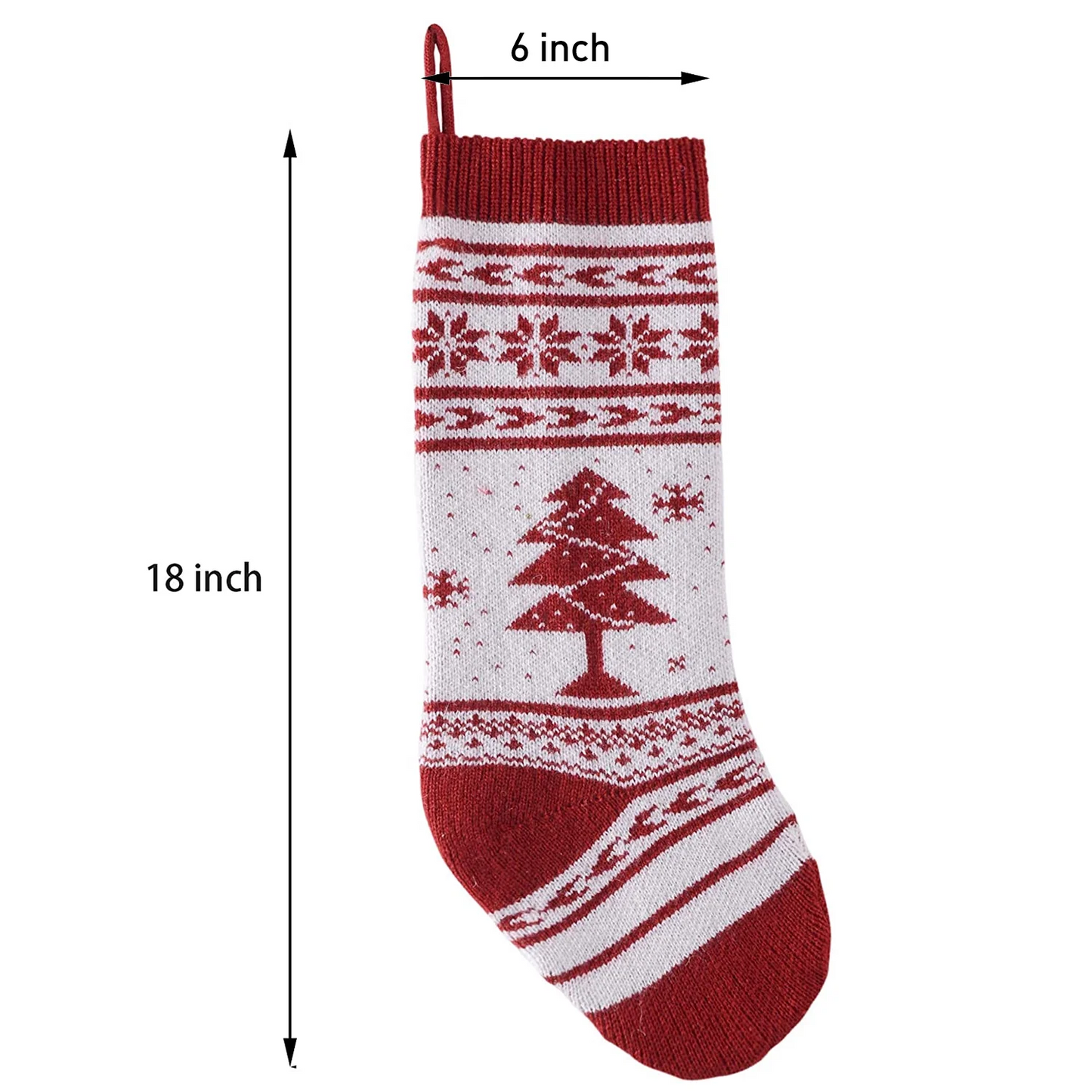 18" Knit Christmas Stockings Hanging Rustic Stocking 4 Pcs