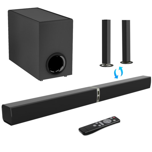 120W 5.0 Bluetooth Sound bar with Subwoofer Wireless Soundbar for Smart TV 32inch Split 2 in 1 Detachable TV Sound Bar