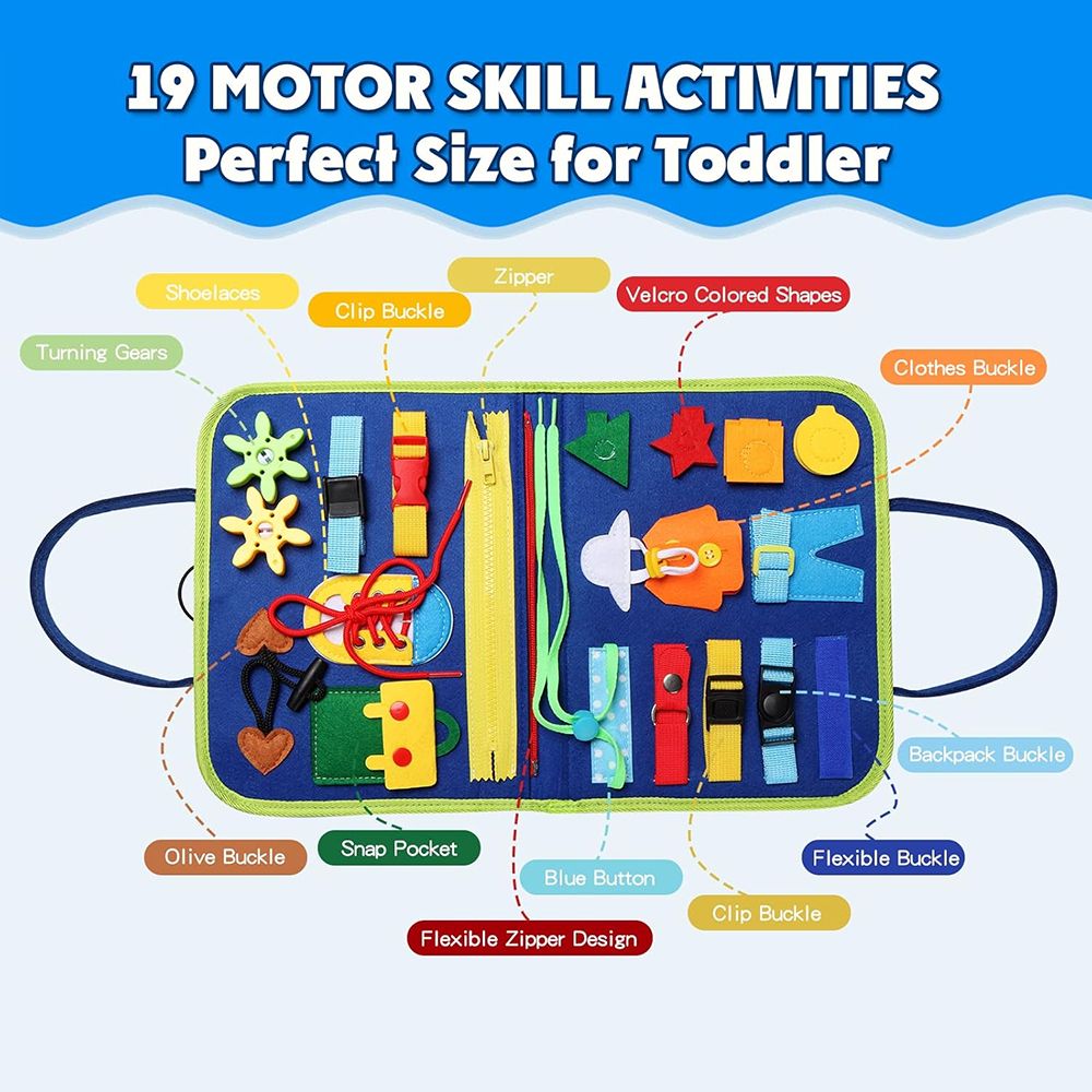 Montessori Busy Board Book Sensory Learning Toys for Toddlers