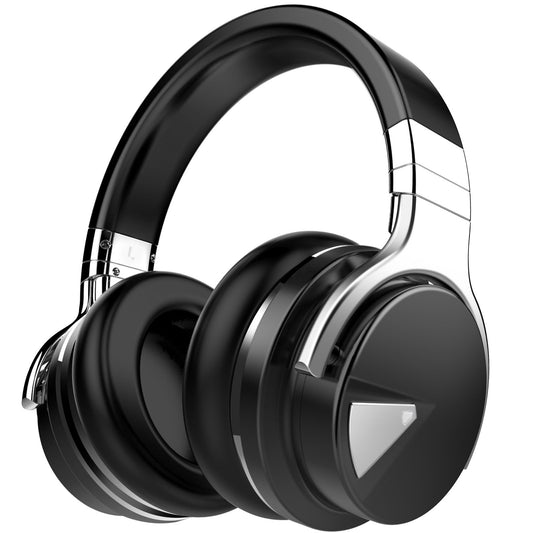 E7 Active Noise Cancelling Headphones Wireless Over-Ear Headphones Bluetooth 30H Playtime Black