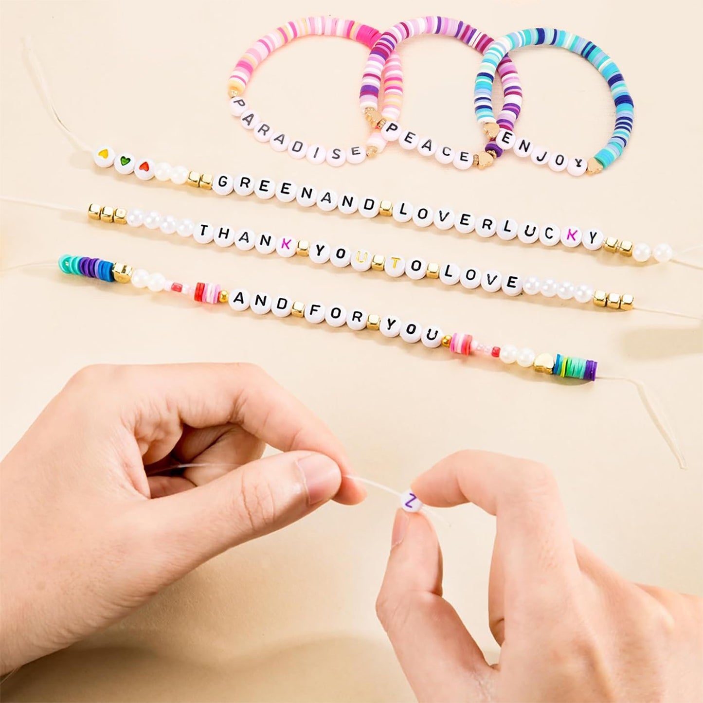 14000Pcs Clay Beads 48 Colors Bracelet Making Kit, Jewelry Making Supplies, Charms Gifts for Teen Girls Crafts for Girls Ages 8-12