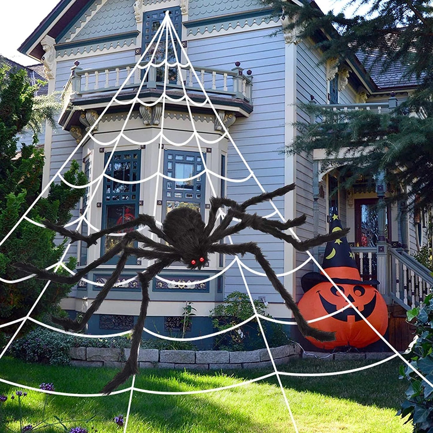 Giant Halloween Spider Set 78.7in with 16.4ft Giant Web