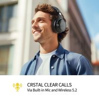 E7 Enhanced Active Noise Cancelling Wireless Bluetooth Headphone Black