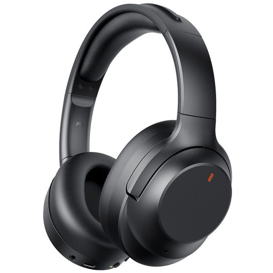 Active Noise Cancelling Wireless Bluetooth Headphones BT6.0 ENC Microphone Stereo Deep Bass Lightweight,Suitable for Travel and Home Use, Black