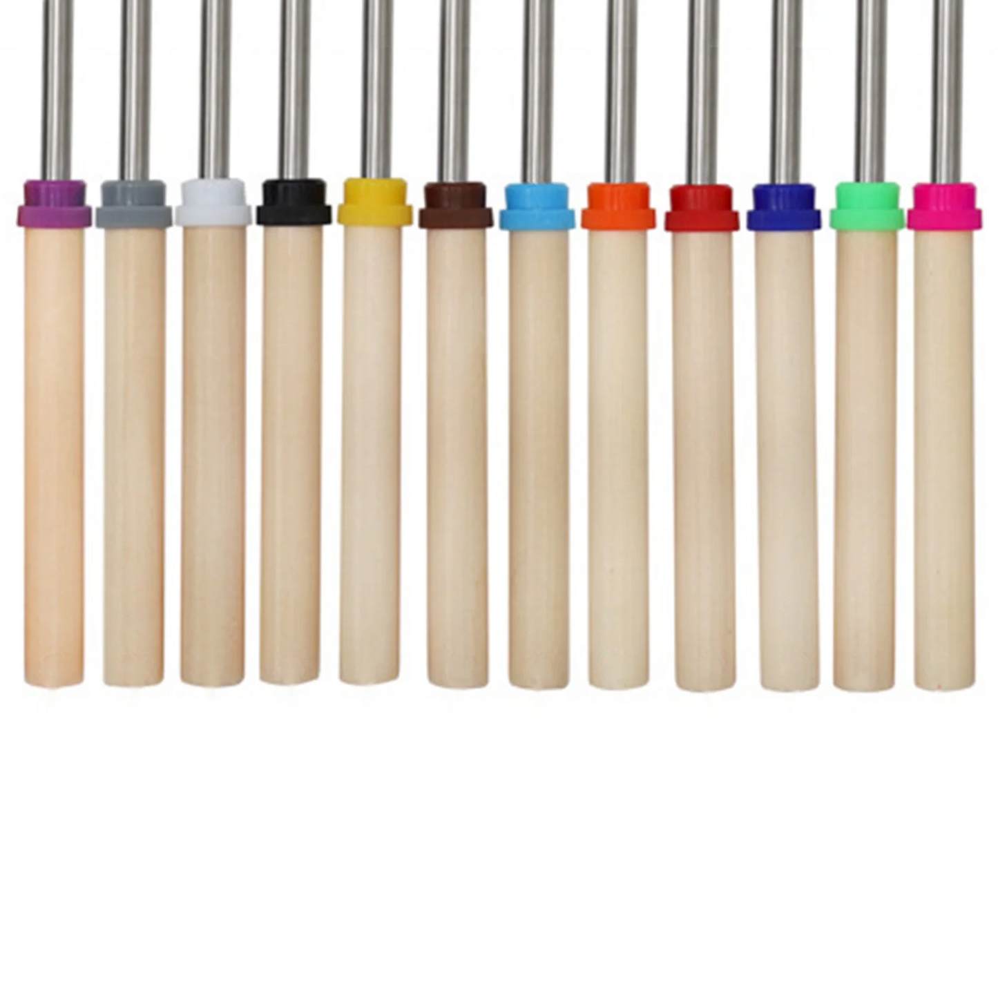 12 Pcs Marshmallow Roasting Sticks 32" Smores Kit Skewers Hot Dog Telescoping Forks Campfire
