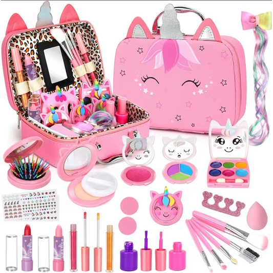 26 Pieces Washable Makeup Girls Toys Make Up Set for Children Princess Dress Up Christmas Birthday Gifts Toys for 3-12  Year Old Girls