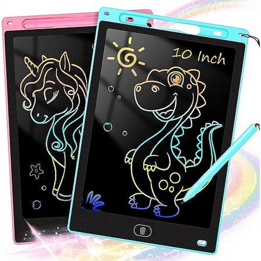 2 Pack LCD Writing Tablet 10in Colorful Toddler Drawing Pad Doodle Board Erasable Electronic Drawing Pad