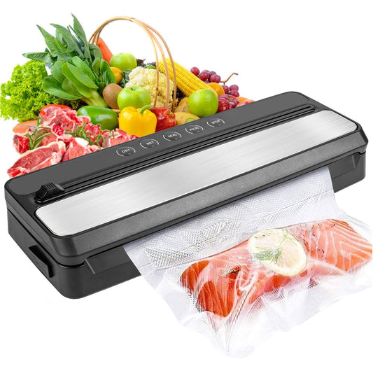 Food Vacuum Sealer Machine Built-in Cutter Automatic Air Sealing System Dry Moist Modes Food Preservation