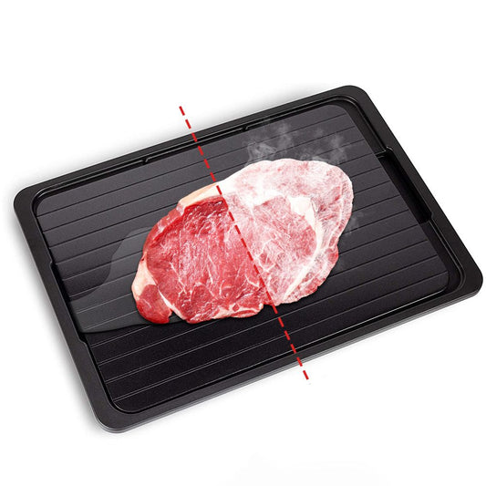 Defrosting Tray with Drip Plate Tongs Sponge Defrosting Board Fast Safe Thawing Frozen Meat Foods