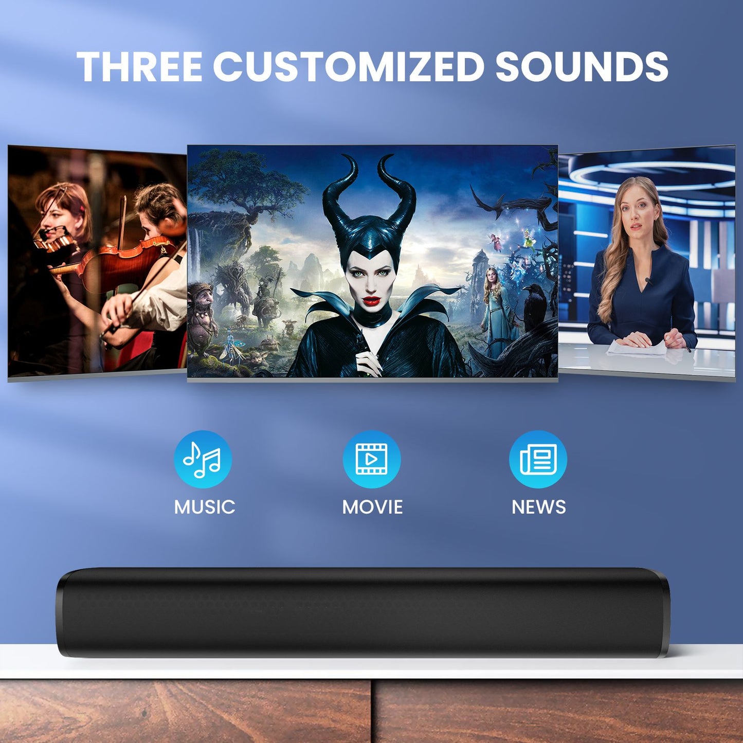 Bluetooth Sound Bar Small Surround Sound 17Inch