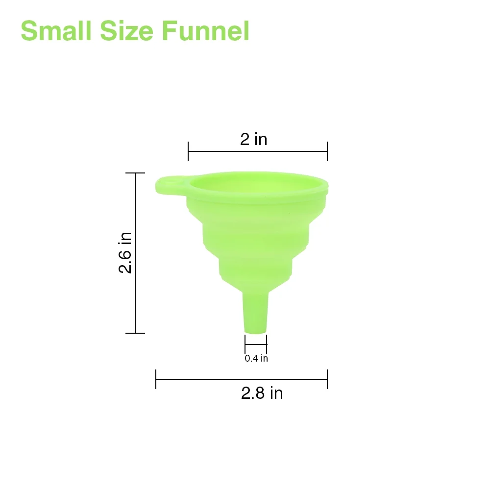 Kitchen Funnel Set of 4 Silicone Funnel Foldable Food Funnel Collapsible