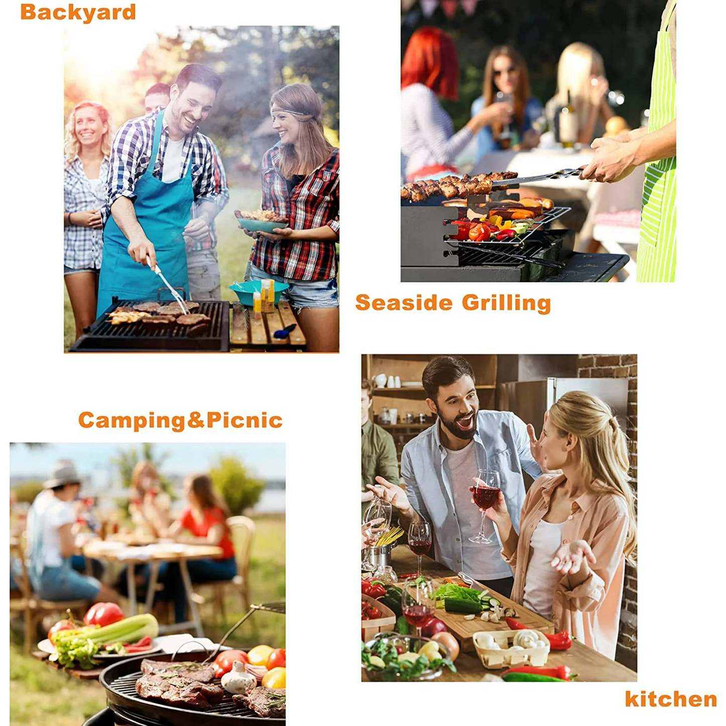 14Pcs Flat Top BBQ Griddle Accessories Kit, professional BBQ Grill Tools Set for Outdoor BBQ Camping