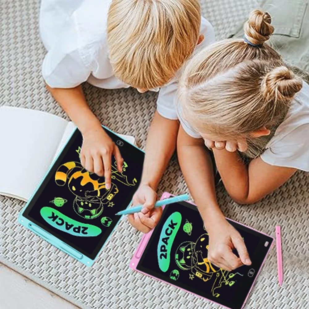 2 Pack LCD Writing Tablet 12in Colorful Toddler Drawing Pad Doodle Board Erasable Electronic Drawing Pad