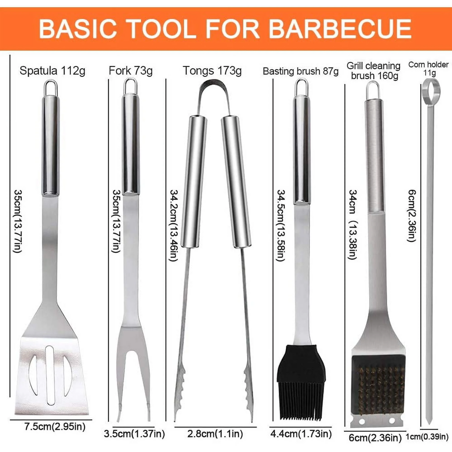 21 Pieces Stainless Steel BBQ Accessories Grill Tools Set for Outdoor Camping Grilling Best Professional Grill Gift on Birthday Wedding