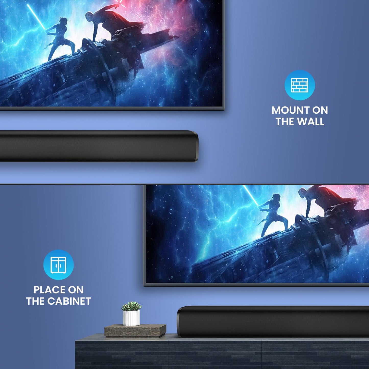 Bluetooth Sound Bar Small Surround Sound 17Inch