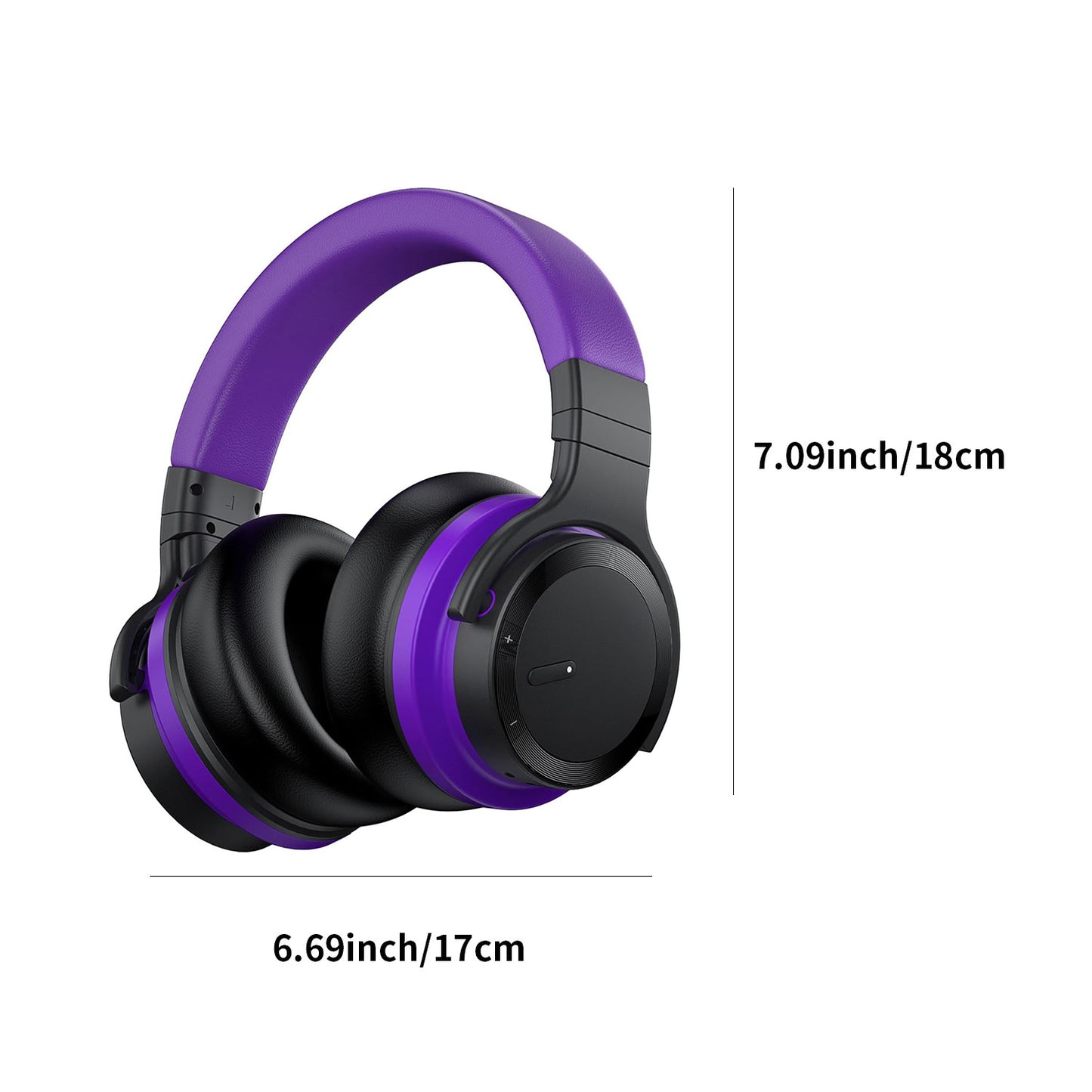 E7 Enhanced Active Noise Cancelling Wireless Bluetooth Headphone Purple